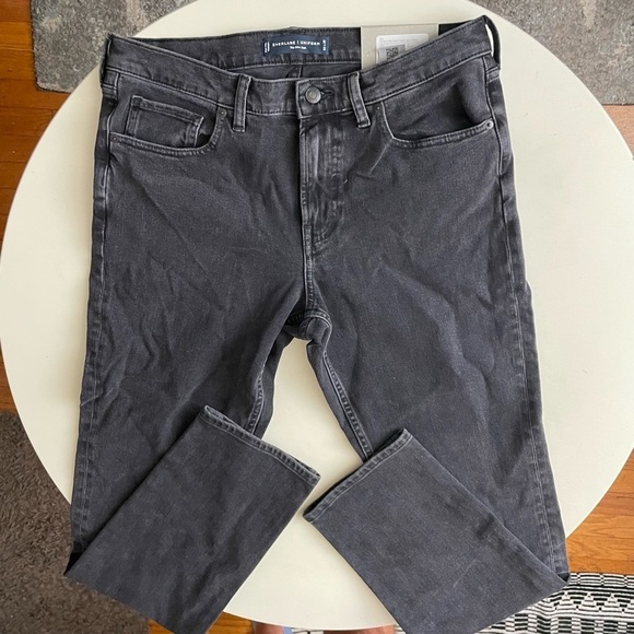 Everlane Uniform Slim Fit Jeans Organic Cotton Washed Black 33x32 New - Picture 1 of 9